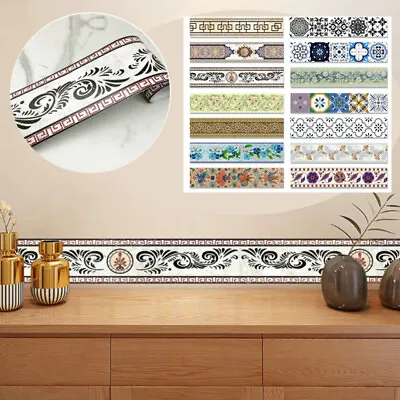 DIY Self Adhesive Wall Skirting Line Border Stickers Wallpaper Decor Waist Line • £4.99