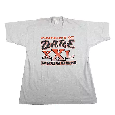 Vintage Shirt Property Of DARE XXL Size XL Gray 1995 D.A.R.E Single Stitch • $11.99