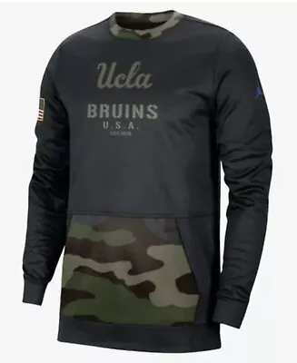 Nike Jordan UCLA Bruins Football Jumpman Sweater USA Flag Black Camo Mens XXL • $49.99