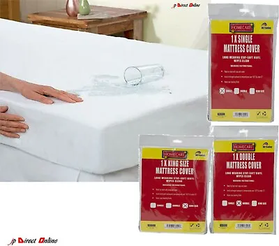 £3.35 • Buy Fitted Mattress Protector Cover Sheet Single Double King Size Waterproof Vinyl