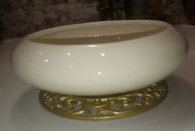   Haeger Floral Cream Ceramic 7 In Succulent Planter Or Shohin Bonsai Pot   • $6