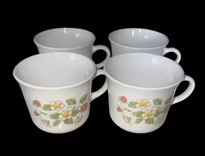 Vintage Corning Corelle Strawberry Sundae Lot Set Of 4 Coffee Tea Cups Mugs • $12.99