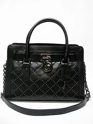 Nwt Michael Kors Hamilton Micro Stud East West Satchel Purse 30f5tmhs3l Black • $219.99