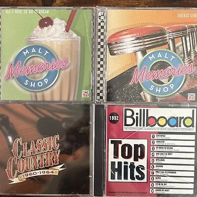 Time Life Malt Shop Memories CD 2006 & Classic Country & Billboard  4 Cd’s • $16.99