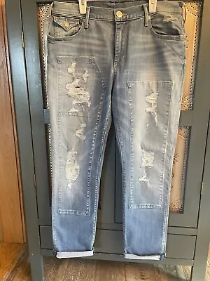 True Religion Audrey Slim Boyfriend Destructed Jeans Women Sz 30 EUC • $35