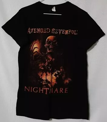 Hot Topic Avenged Sevenfold A7X Black Orange Skeleton Nightmare Sz.Small Shirt  • $13.13