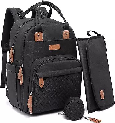 Robasiom Diaper Bag Backpack Nappy Changing Bags With Pacifier Case Baby Multifu • $69.87