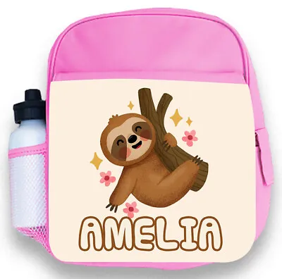 Personalised Backpack Any Name Kids Sloth Design Girls Children Bag 938 • £19.99