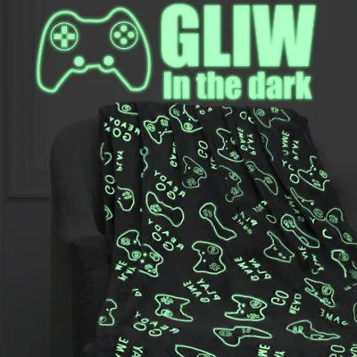 Luminous Kid Blanket Flannel Glow In The Dark Blanket Cartoon Pattern Blanket⮮ • $33.39