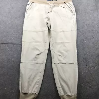 Ecko UNLTD Pants Mens 36  Beige Joggers Flat Front Chino Tapered Drawstring • $28.98