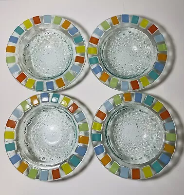 Set Of 4 Villeroy Boch Twist Alea Vitrum Bowls Multi Colorful Fused Glass 8” • $49