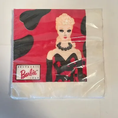 Vintage Nos Nostalgic Barbie 1959 Napkins 16 C.a.reed 13 1/8  X 13 1/2   • $19.99