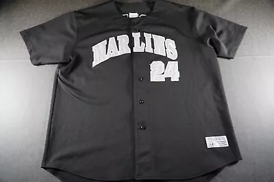True Fan MLB Miguel Cabrera Florida Marlins Jersey Adult XXL Black Gray Logo • $42.15