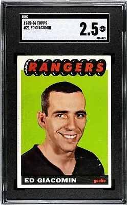1965 / 1966 Topps #21 Ed Giacomin RC HOF SGC 2.5 Fair PSA New York Rangers • $245