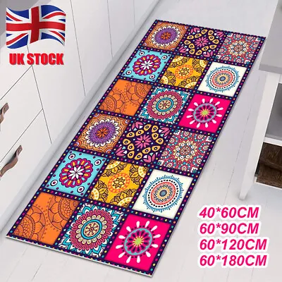 £10.49 • Buy Bohemia Non Slip Hall Runner Rugs Hallway Rug Kitchen Carpet Floor Mat Washable