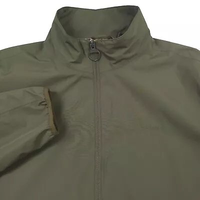 $250 Barbour Korbel Olive Green Full Zip Waterproof Jacket Mens Size 2XL • $116.21