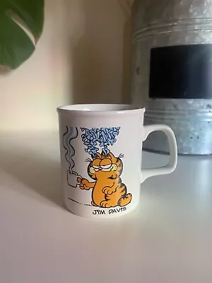 Vintage Enesco Garfield I Like My Coffee Hot Jim Davis White Ceramic Mug Cup • $9.99