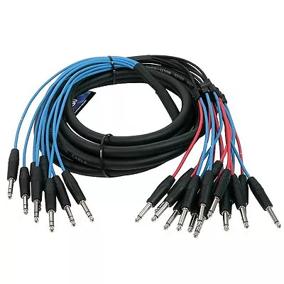 Elite Core 8 Channel TRS Split To 16 TS 1/4   Pro Audio 15' Insert Cable Snake • $71.99