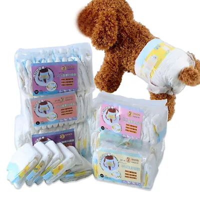 $14.24 • Buy 10pcs Female Pet Dog Puppy Nappy Diapers Disposable Sanitary Pants Underpants