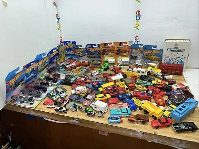 Large Lot Of 110 Vintage To New Matchbox Hot Wheels & More Diecast Cars & Trucks • $74.95