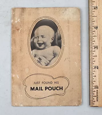 Vintage 1938 Mail Pouch Ribbon Cut Chewing Tobacco Advertisement Baby Fun Odd  • $39.99