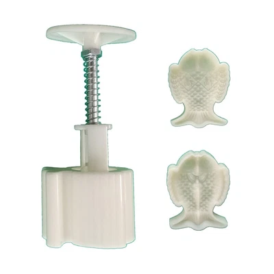 £7.51 • Buy Plastic Mooncake Stamp Cute Fish Shaped Mooncake Mold Festival DIY Hand Press