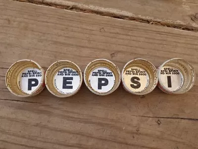 ---Lot Of 5 Mountain Dew Screw Off Bottle Caps – Spell PEPSI SPIRIT Game • $12.50