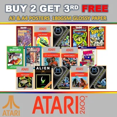 £5 • Buy Atari 2600 Game Posters Collection , A3 A4 180gsm Poster Prints