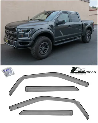 EOS Visors For 15-20 Ford F-150 Crew Cab IN-CHANNEL Side Window Rain Guards • $37.99