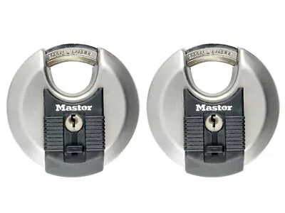  Master Lock Excell™ Stainless Steel Discus 70mm Padlock Keyed Alike X 2 MLKM40T • £30.70
