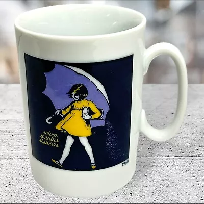 Vintage Morton Salt Coffee Cup Mug 8 Ounce Size Advertising Promo Umbrella Girl • $8.96