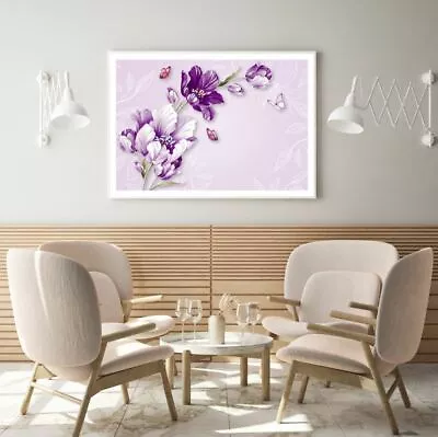 Butterflies & Flowers 3D Design Print Premium Poster High Quality Choose Sizes • $12.90