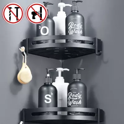 £10.99 • Buy 2Pcs Corner Shower Caddy Bathroom Storage Shelf Rack Basket Organiser Tidy Tray
