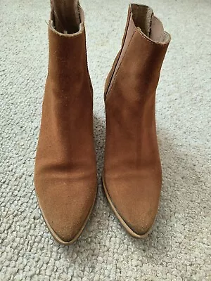 Sixtyseven Womens Tan Suede Real Leather Chelsea Ankle Boots Size UK 5 • £30