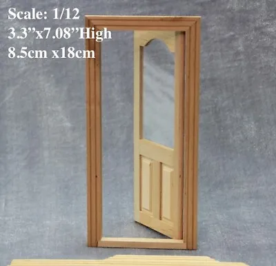 AirAds Dollhouse DIY 1:12 Miniatures Wood Glass Panel Door Doll House Front Door • $8.20