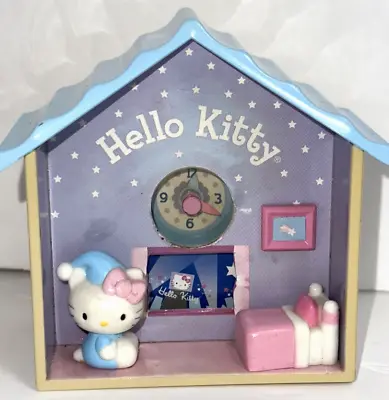 $39.99 • Buy Sanrio Hello Kitty CLOCK Mini House Bedroom 2002 Vintage Works See Video Rare