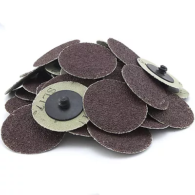 50 PC 60 GRIT 2  INCH ROLL LOCK DISCS PADS Surface Sanding Abrasives Grinder • $15.95