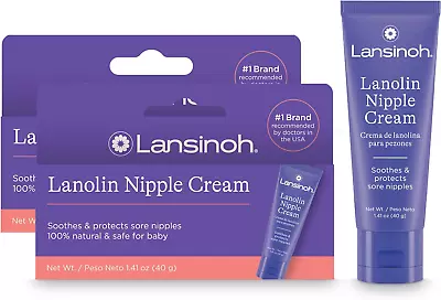 Lansinoh HPA Lanolin Nipple Cream - 2 X 40Ml - Sore Nipples Cracked Skin Breast  • £25.85