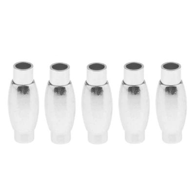 £6.59 • Buy 5 Magnetic Clasp Cord End Tube Barrel Crimp Jewelry DIY Findings Silver