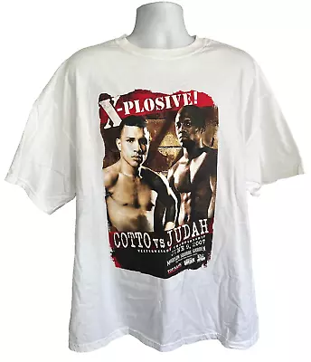 2007 X-PLOSIVE! Miguel Cotto Vs Zab Judah T-SHIRT Boxing SZ XL NOS/NEW White MSG • $69.45