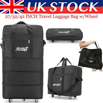 27-42  With Wheel Extra Large Lightweight Luggage Trolley Suitcase Travel Bag UK • £11.99