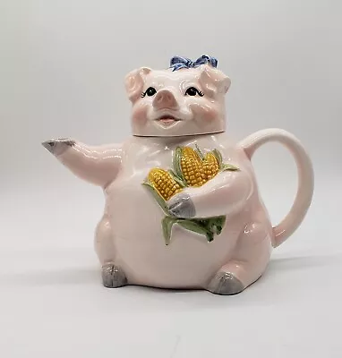 Vintage Otagiri Pig Teapot Mary Ann Baker 6 1/2  T Ceramic Farmhouse Art Pottery • $26