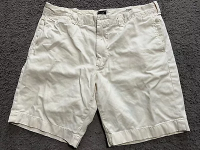 J. Crew Stanton Shorts Men’s Sz 35 White Grayish Cotton Twill 9” Inseam • $11.90