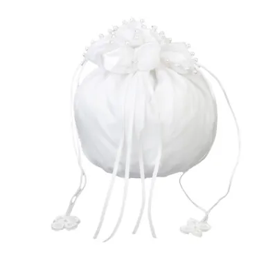 £11.69 • Buy  /White Satin Bride   Bag Bridesmaid Wedding Party Flower Girl Handbag