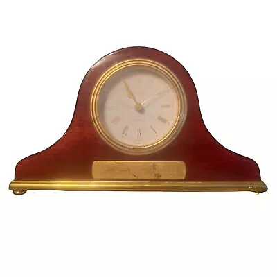 Danbury Clock Co Mahogany Quartz Wood Mantle Shelf Clock German Mvmnt Works Prop • $25.49