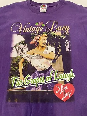 I Love Lucy The Grapes Of Laugh Fruit Of The Loom Shirt Large Purple • $6.99