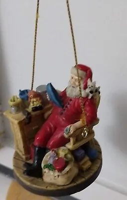 1994 Norman Rockwell Gallery Santa Claus Relaxing With Puppy Christmas Ornament • $16