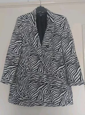 Primark Ladies Zebra Print Blazer Jacket Size 20 • £19.99