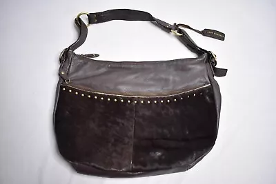 Aqua Madonna X-Large Brown Cowhide Leather Rivets Shoulder Bag Purse • $24.99