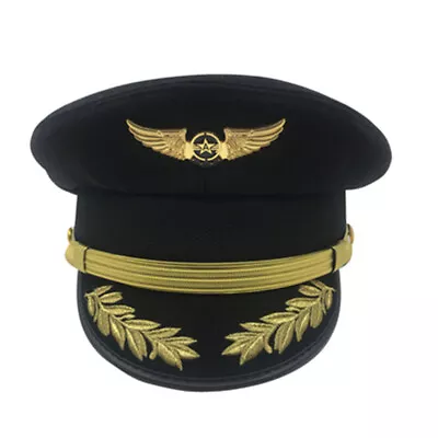 £31.87 • Buy Pilot Cap Airline Captain Hat Uniform Hat Party Cap Military Hats Cosplay Gift